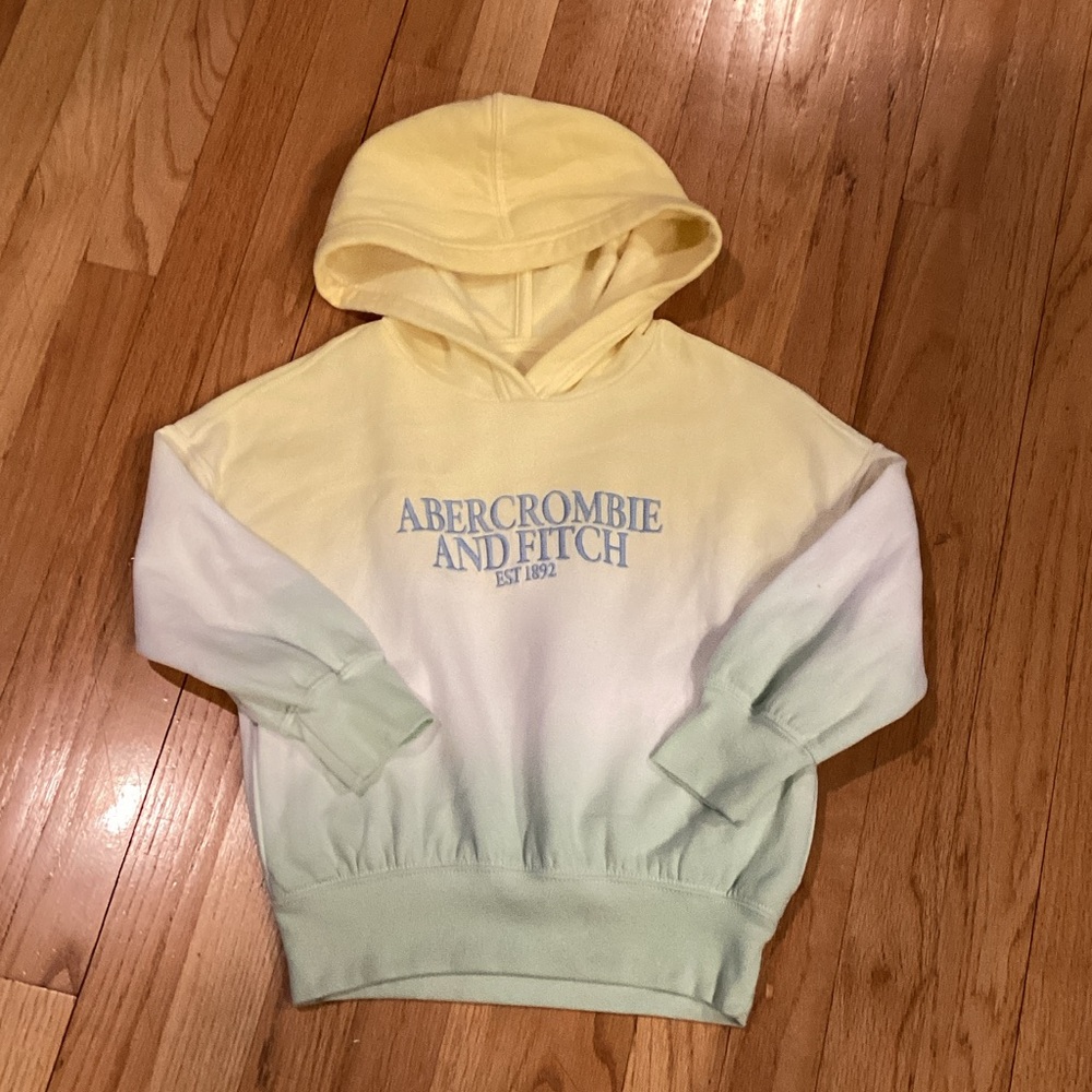 abercrombie kids Yellow to Mint Ombre Pullover Hoodie